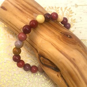 New Mookaite Jasper Stretch Semi-Precious Gemstone Bracelet